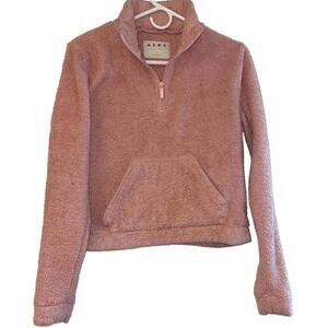 Aero pullover half zip pink sweater top size S